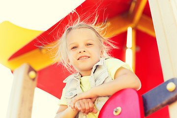 Image showing happy little girl on children playground