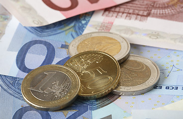 Image showing Colorful euro banknotes