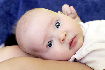 Image showing little baby's close-up face