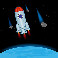 Image showing Rocket in open cosmos