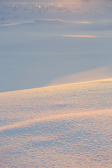 Image showing landscape. weather, snowdrifts in the foreground