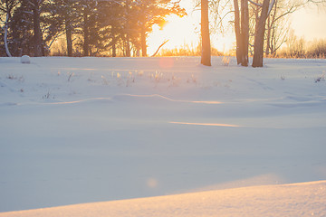 Image showing landscape. weather, snowdrifts in the foreground