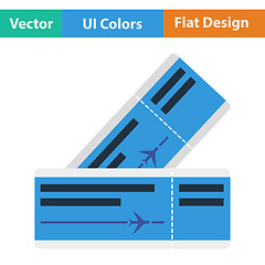 Image showing Flat design icon of airplane tickets 