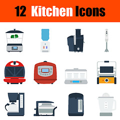 Image showing Flat design kitchen icon set