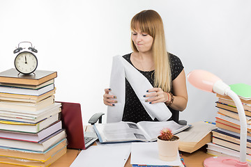 Image showing A student crumples drawing graduation project