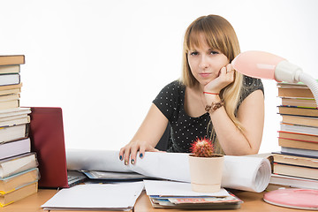 Image showing Student with contempt and weariness looks in the frame