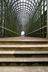 Image showing A green tunnel