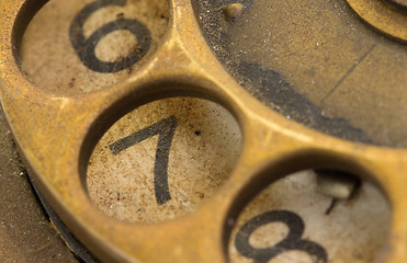 Image showing Close up of Vintage phone dial - 7