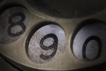 Image showing Close up of Vintage phone dial - 9