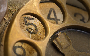 Image showing Close up of Vintage phone dial - 5