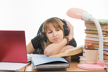 Image showing Student thinking sad looking at a cactus