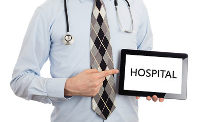 Image showing Doctor holding tablet - Hospital