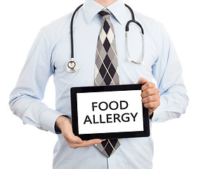 Image showing Doctor holding tablet - Food allergy