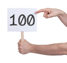 Image showing Sign with a number, 100