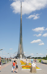 Image showing Moscow, Russia - August 10, 2015: Cosmonauts Alley and the monument \