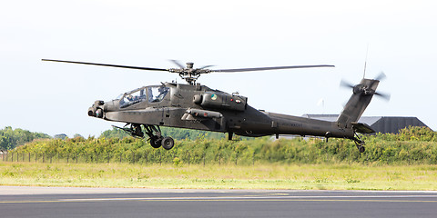 Image showing LEEUWARDEN, THE NETHERLANDS - JUN 11, 2016: Boeing AH-64 Apache 