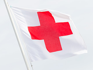 Image showing Red cross flag