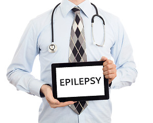 Image showing Doctor holding tablet - Epilepsy
