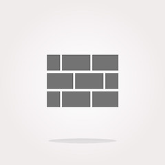 Image showing vector stone wall icon button