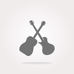 Image showing vector Guitar web icon button isolated on white