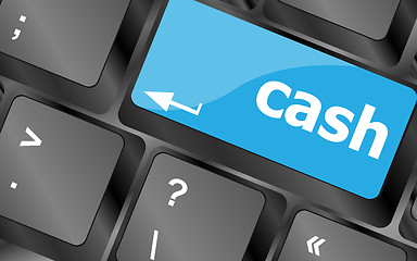 Image showing cash for investment concept with a button on computer keyboard. Keyboard keys icon button vector