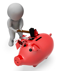 Image showing Savings Piggybank Indicates Spending Word And Banking 3d Renderi