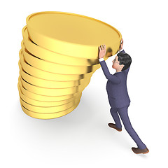 Image showing Savings Character Indicates Business Person And Richness 3d Rend