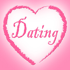 Image showing Dating Heart Shows Sweetheart Passionate And Romance