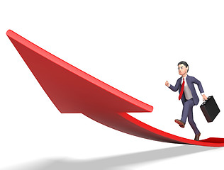 Image showing Aims Arrow Shows Business Person And Ahead 3d Rendering