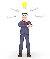 Image showing Businessman Character Means Power Sources And Ideas 3d Rendering