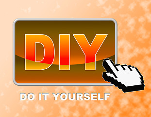 Image showing Diy Button Represents Do It Yourself And Contractor