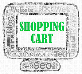 Image showing Shopping Cart Represents Buying Order And Computing