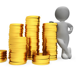 Image showing Savings Finance Represents Wealth Finances And Accounting 3d Ren