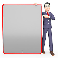 Image showing Businessman Blank Means Text Space And Board 3d Rendering