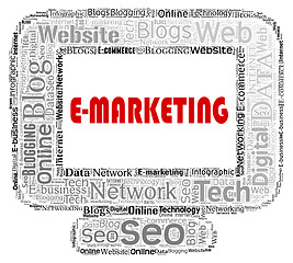 Image showing Emarketing Computer Indicates Web Site And Websites