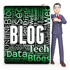 Image showing Blog Sign Indicates Web Site And Blogger