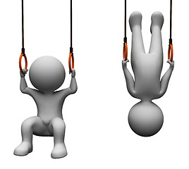 Image showing Exercise Rings Means Physical Activity And Dangling 3d Rendering