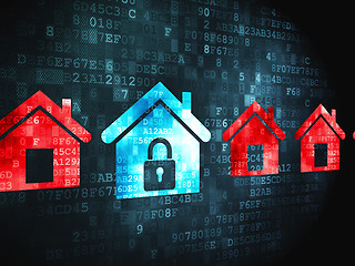 Image showing Safety concept: Home on digital background