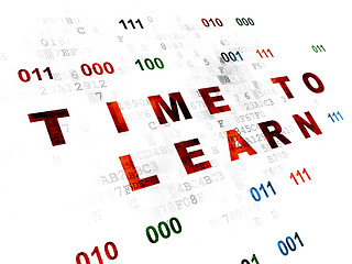 Image showing Time concept: Time to Learn on Digital background