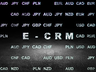 Image showing Finance concept: E-CRM in grunge dark room