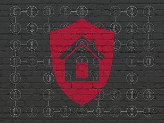 Image showing Finance concept: Shield on wall background