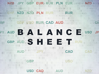 Image showing Banking concept: Balance Sheet on Digital Data Paper background