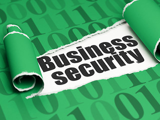 Image showing Security concept: black text Business Security under the piece of  torn paper