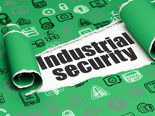 Image showing Security concept: black text Industrial Security under the piece of  torn paper