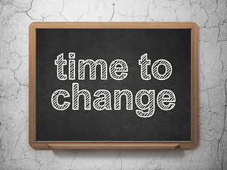 Image showing Time concept: Time to Change on chalkboard background