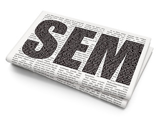 Image showing Advertising concept: SEM on Newspaper background