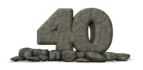 Image showing stone number forty on white background - 3d rendering