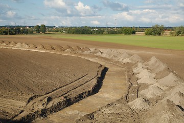 Image showing Trench digged on a land