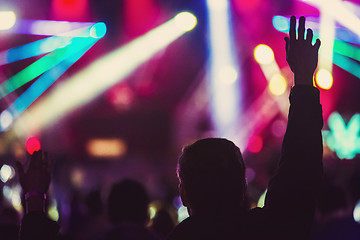 Image showing festival visitor silhouette in front of mainstage