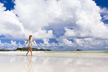 Image showing Walking on the beach